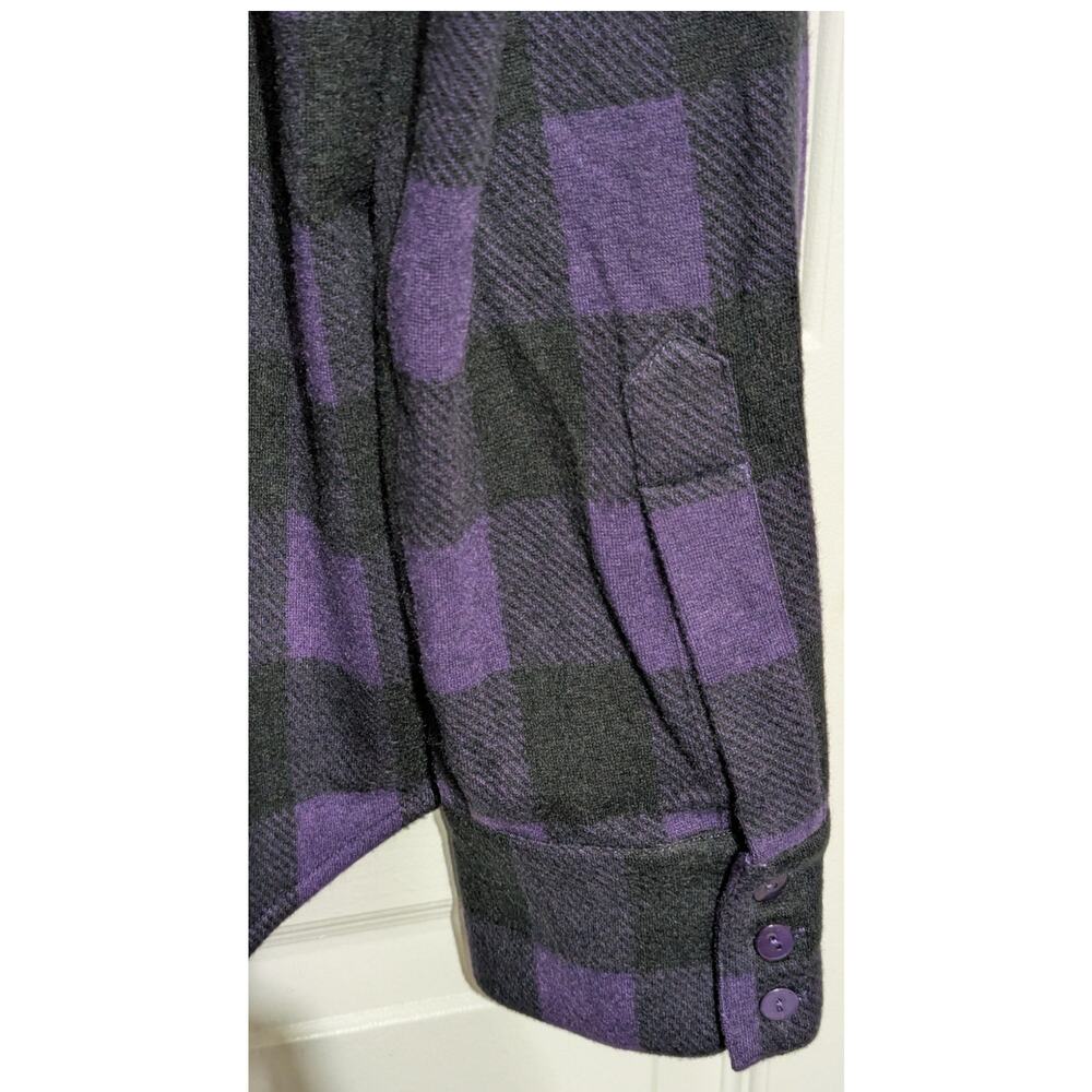 Tuckernuck Flannel Shirt Large Purple Black Buffalo Check Plaid Western Yoke NWT - Picture 11 of 15